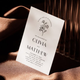 エレガントフローラミニマ結婚リストの婚約パーティ 招待状