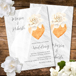 エレガントフローラミラハートメキシ結婚カン 招待状