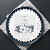 エレガントフローラミントティール(緑がかった色) スタンダードランチョンナプキン