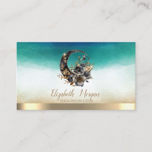 エレガントフローラムーンウォーター色 名刺 (正面)