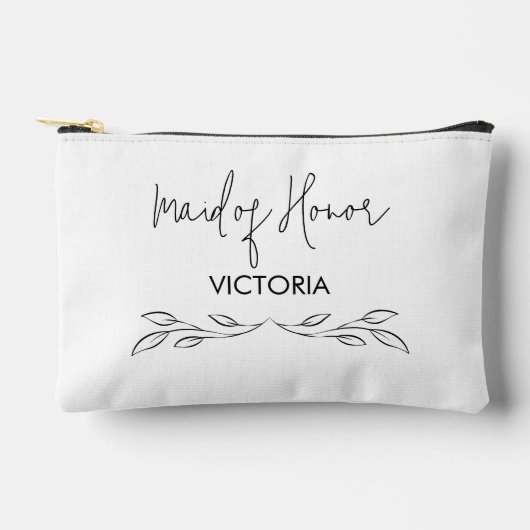 エレガントフローラメイド・オブ・オーナー（花嫁付き添い人）名 アクセサリーポーチ (正面)