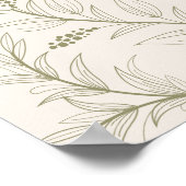 エレガントフローラモスグリーンウェルカム結婚ズ ポスター (角)