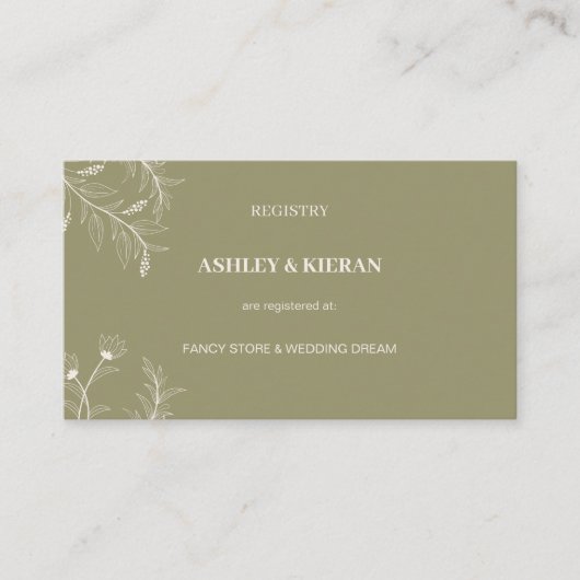 エレガントフローラモス結婚グリーン登録簿 エンクロージャーカード (正面)