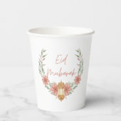 エレガントフローラモダンイードムバラクピンク白 紙コップ (裏面)