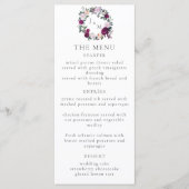 エレガントフローラモダンスクリプトメニューカード メニュー (正面)