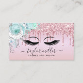 エレガントフローラモダンバラ金ゴールドミントまつげ 名刺 (正面)