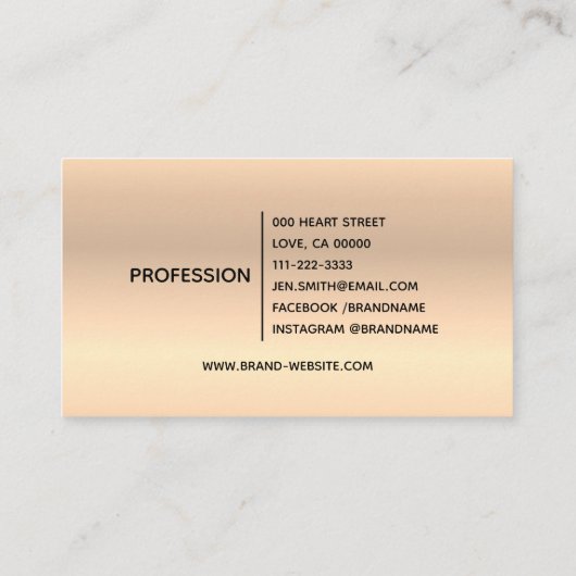 エレガントフローラモダンバラ金ゴールド黒花可愛い 名刺 (裏面)