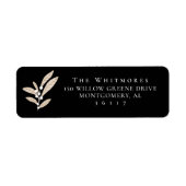 エレガントフローラモダンホワイトクランベリーの葉デザイン ラベル (正面)