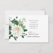 エレガントフローラモダンボホエメラルドグリーン結婚ズ サンキューカード (裏面)