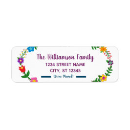 エレガントフローラモダン引っ越しましたの新しいアドレス ラベル
