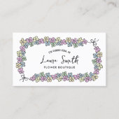 エレガントフローラモダン手描き植物学 名刺 (正面)