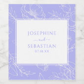 エレガントフローラモダン結婚の ワインラベル (シングルラベル)