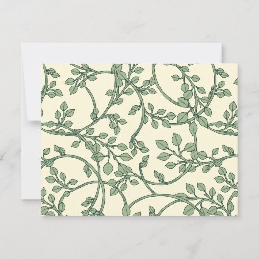 エレガントフローラモノグラムのつる植物 ノートカード (裏面)