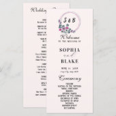 エレガントフローラモノグラムのクリーム結婚式 プログラム (正面/裏面)