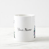 エレガントフローラモノグラムの家族クリスマス コーヒーマグカップ (中央)