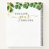 エレガントフローラモノグラムの緑文字S ノートブック (裏面)