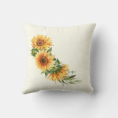 エレガントフローラモノグラムイニシャル名パーソナライズされた クッション (裏面)