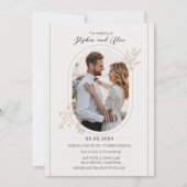 エレガントフローラライトベージュ結婚ズ 招待状 (正面)