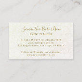 エレガントフローララインアートパターンベージュ金ゴールド 名刺 (裏面)