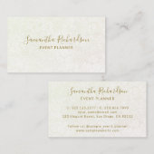 エレガントフローララインアートパターンベージュ金ゴールド 名刺 (正面/裏面)