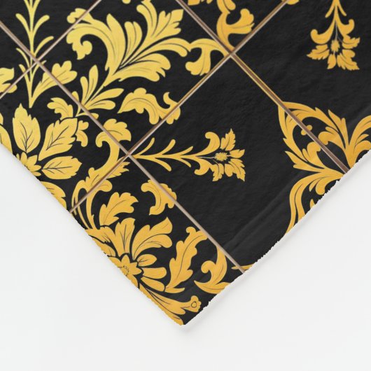 エレガントフローララグジュアリートレンディーコレクション フリースブランケット (角)