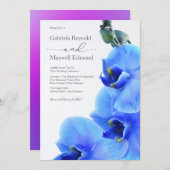 エレガントフローララブブルーラン結婚ズ 招待状 (正面/裏面)