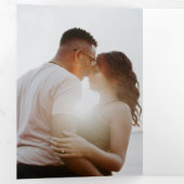 エレガントフローララベンダーが一つ結婚で 三つ折り招待状 (内部最初)