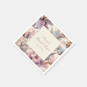 エレガントフローララベンダーと赤面ブライダルシャワー スタンダードカクテルナプキン (角)