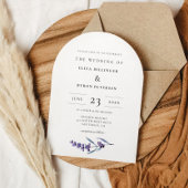 エレガントフローララベンダーア結婚ーチ 招待状