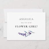 エレガントフローララベンダーフラワーガール提案カード 招待状 (正面)