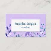 エレガントフローララベンダーホワイトウォーター色の介護者 名刺 (正面)