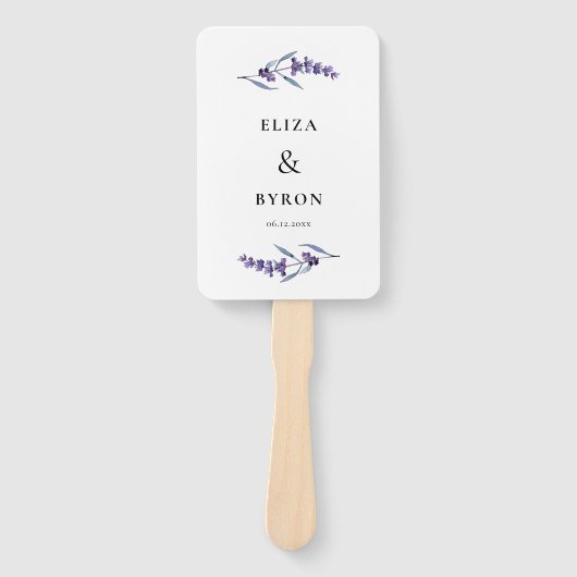 エレガントフローララベンダー結婚式 プログラム ハンドファン (正面)