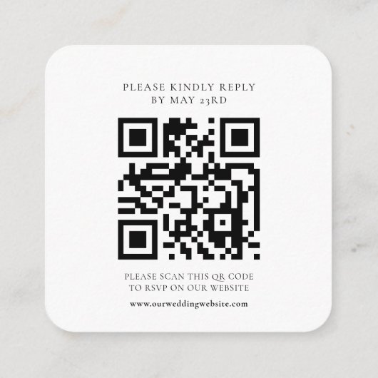 エレガントフローララベンダーQRコードRSVP応答 エンクロージャーカード (裏面)