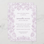 エレガントフローララベ描ンダベビーシャワー 招待状 (正面/裏面)