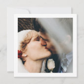 エレガントフローララベ結婚ンダーの正方形の写真 サンキューカード (正面)