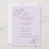 エレガントフローララモダンベンダーたった今結婚しました 招待状 (正面)