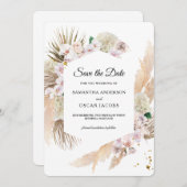 エレガントフローララン&パンパ美しいフレーム セーブザデート (正面/裏面)