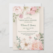 エレガントフローラリハーサルのディナーカード 招待状 (正面)