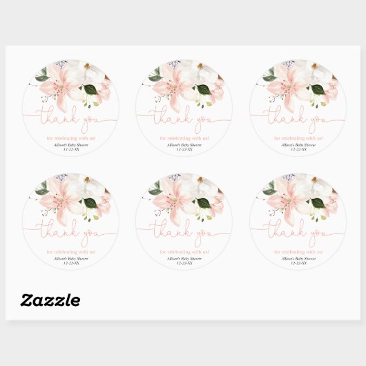 エレガントフローラリリー赤面感謝していユー ラウンドシール (シート)