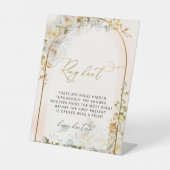 エレガントフローラリングや輪狩りブライダルシャワーゲーム 台座サイン (正面)