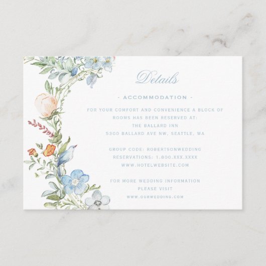 エレガントフローラリースの紋章 | モノグラム結婚ス エンクロージャーカード (正面)