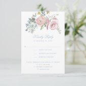 エレガントフローラリースの紋章 | モノグラム結婚ス 出欠カード (スタンド正面)