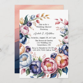 エレガントフローラリースウェディングシャワー 招待状