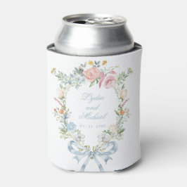 エレガントフローラリースクレストモノグラム結婚ズ 缶クーラー