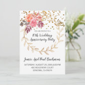 エレガントフローラリースグリッター10結婚th 招待状 (スタンド正面)