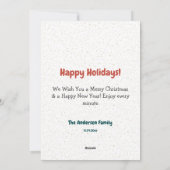 エレガントフローラリースダークグリーン写真クリスマス シーズンカード (裏面)