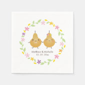 エレガントフローラリースパーフェクト梨キュイ結婚ーズ スタンダードカクテルナプキン (正面)