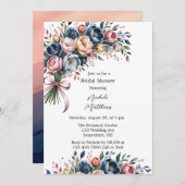 エレガントフローラリースブライダルシャワー 招待状 (正面/裏面)