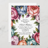 エレガントフローラリースブライダルシャワー 招待状 (正面/裏面)