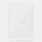 エレガントフローラリースモノグラ結婚ム アクリルサイン (正面)